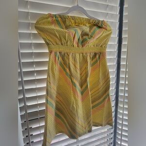 NWT Mossimo Yellow Striped Strapless Dress
